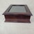 Wood Vintage 1994 Bombay Company Mahogony Wood Glass Top Display Shadow Box Green Velvet Interior For Sale - Image 7 of 14