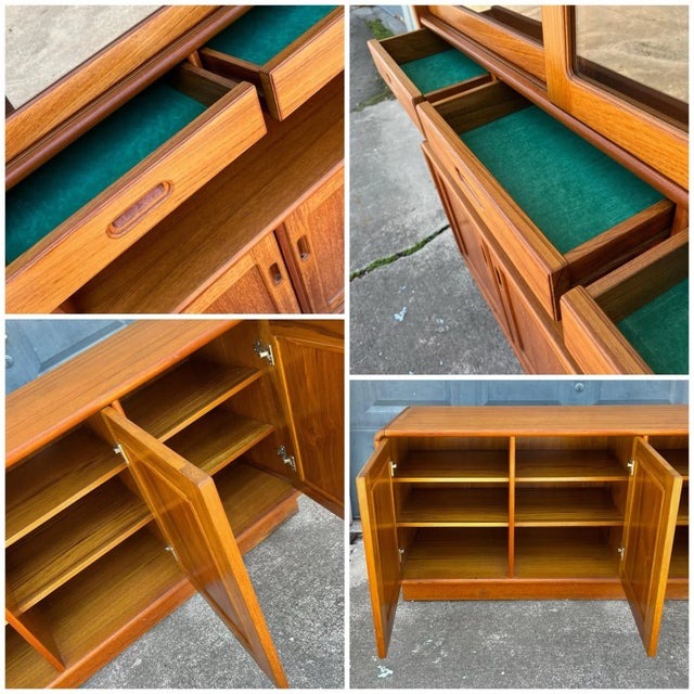 Wood Danish Modern Display Hutch and Sideboard | by Sun Cabinet Co For Sale - Image 7 of 12