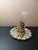 1950s 1950s Ormulu Ornate Filigree Cherub Brass Holder With Clear Epergne Vase For Sale - Image 5 of 7