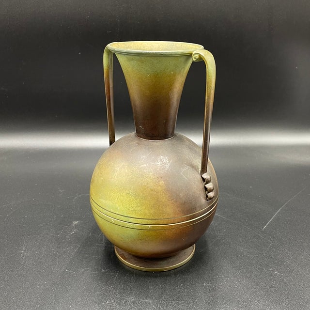 Vintage Swedish Vase by Carl Einar Borgström for Ystad Brons, 1940s For Sale - Image 4 of 4