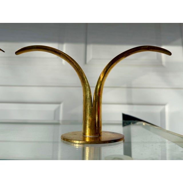 Ystad Metall Brass Candlestick Holders For Sale - Image 4 of 7