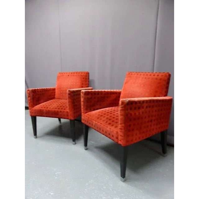 Antique Velvet Armchairs, Set of 2 For Sale - Image 3 of 6
