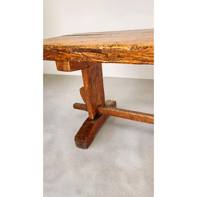 Late 18th Century 18th Century Rustic Trestle Table For Sale - Image 5 of 12