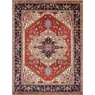 Modern Pasargad Home Serapi Wool Area Rug- 8'11" X 9' 1" For Sale