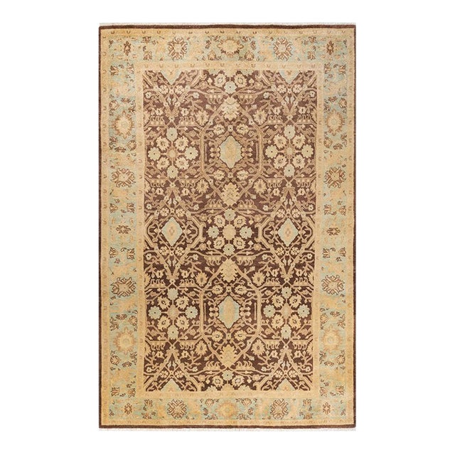 Eclectic, One-of-a-Kind Hand-Knotted Area Rug in Red, 6' 3" x 9' 6" For Sale