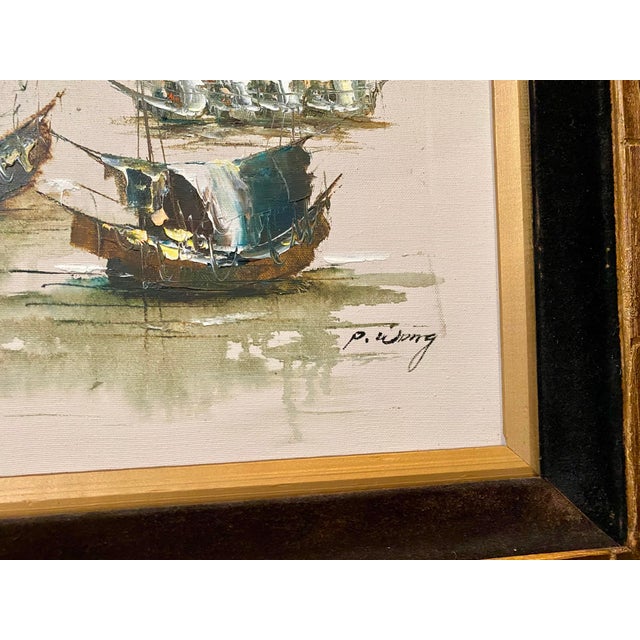This stunning piece showcases the refined artistry of P. Wong, beautifully matted and framed over linen and velvet. The...