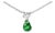 Mid 20th Century 14k White Gold Pear Emerald Diamond Drop Pendant Necklace Estate For Sale