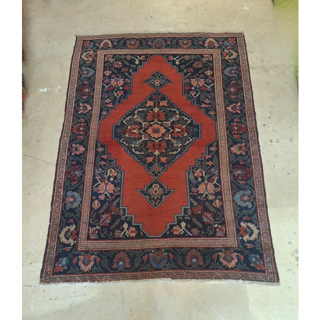 Terra Cotta Vintage Anatolian Hand-Knotted Turkish Wool Rug, 6’5” × 4’6” For Sale - Image 8 of 10