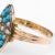 Victorian circa 1896 Seed Pearl Turquoise Ring Vintage 15 Karat Yellow Gold size 9 For Sale In Los Angeles - Image 6 of 6