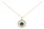 14K Yellow Gold Plated Sterling Silver Lab Grown Emerald and Diamond Sunburst Medallion Pendant Necklace For Sale