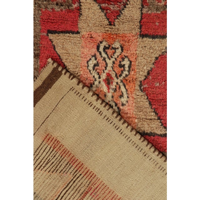 Vintage Tribal Runner in Beige-Brown, Red Medallion Patterns For Sale In New York - Image 6 of 7