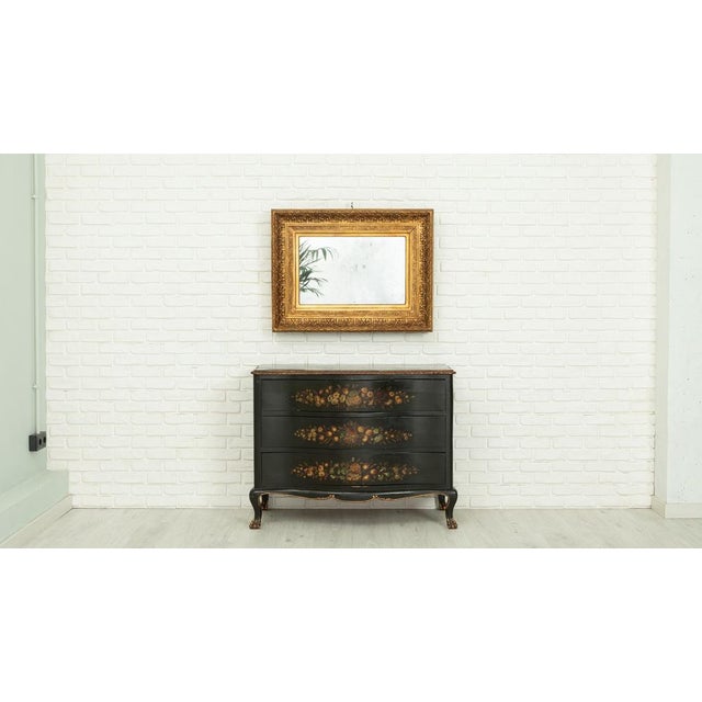 Louis XV Style Chest of Drawers in Dark Green Painted Wood, 1970s For Sale - Image 6 of 7