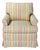 Mid to Late 20th Century Traditional Club Chair by Henredon With Striped Pastel Fabric For Sale