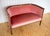 Brown Antique Art Nouveau Edwardian Mahogany Barrel Back 2-Seater Settee Sofa, 1910s For Sale - Image 8 of 18