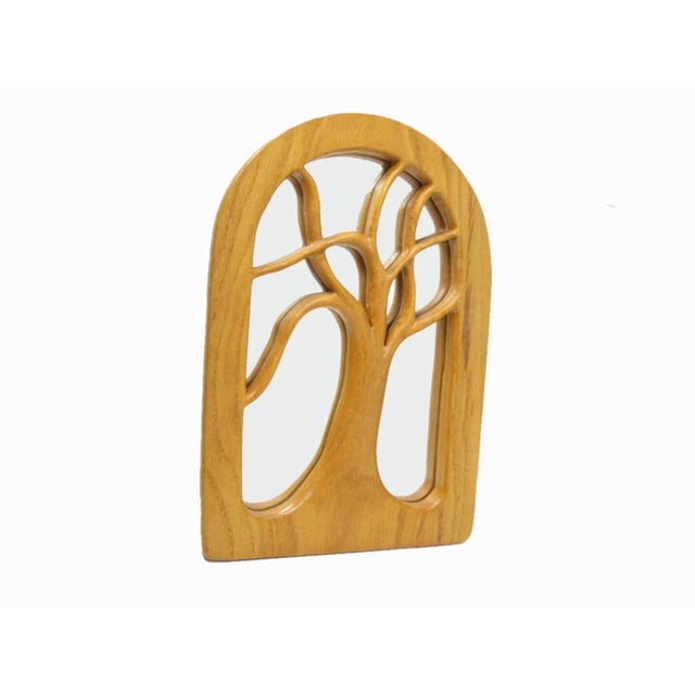 Vintage Don Brookens Hand Carved Wood Tree Frame With Mirror For Sale - Image 13 of 13