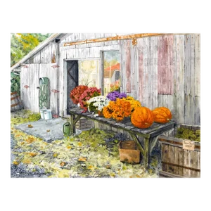 "Round Back" Painting of a Flower Stand