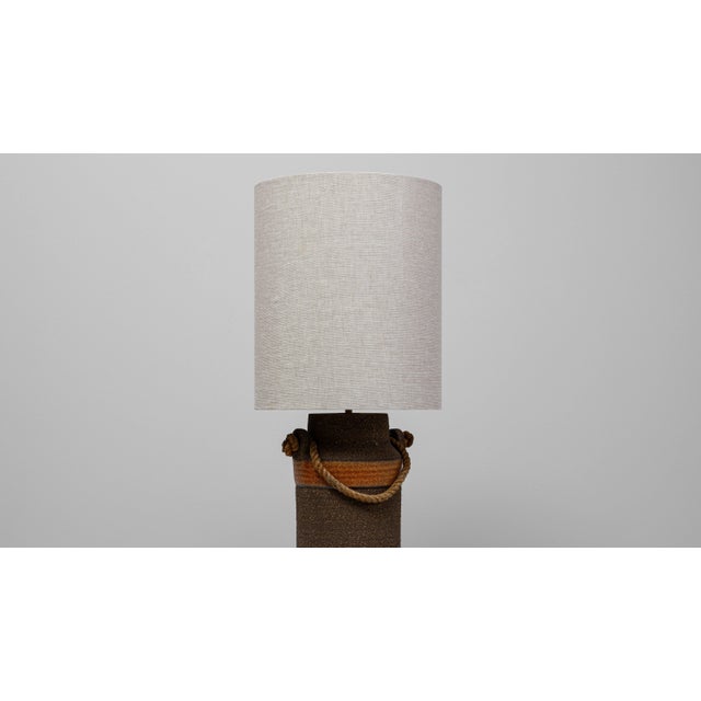 Ceramic 20th Century German Orange Ceramic Table Lamp With Rope Handle For Sale - Image 7 of 18