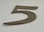 Mid-Century Modern Vintage Brass Number Five “5” House Number For Sale - Image 3 of 4