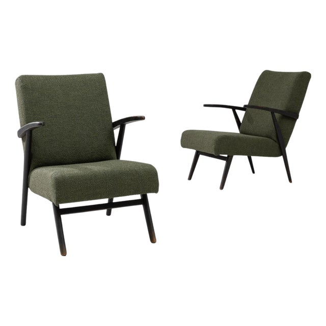 1960s Czech Upholstered Armchairs - A Pair For Sale