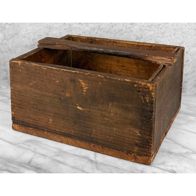 Farmhouse Antique Farmhouse Machinist Wood Tool Box Caddy For Sale - Image 3 of 11
