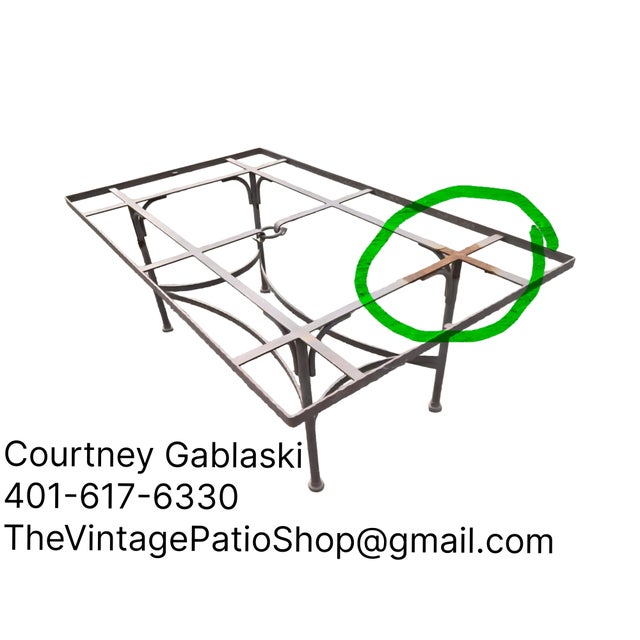 Vintage Brown Jordan Style Wrought Iron Outdoor Patio Table For Sale - Image 13 of 13