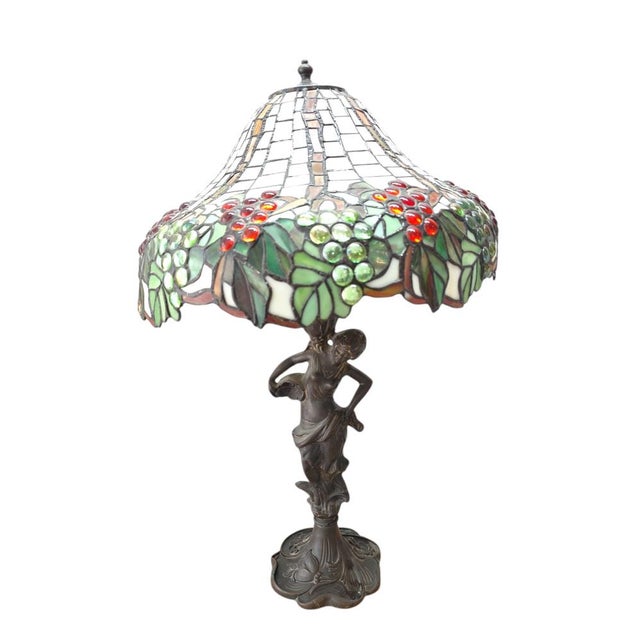 Metal Vintage Art Nouveau Table Lamp, 1940s For Sale - Image 7 of 12