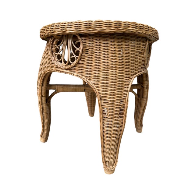 Bamboo Wicker Side Table For Sale - Image 6 of 10