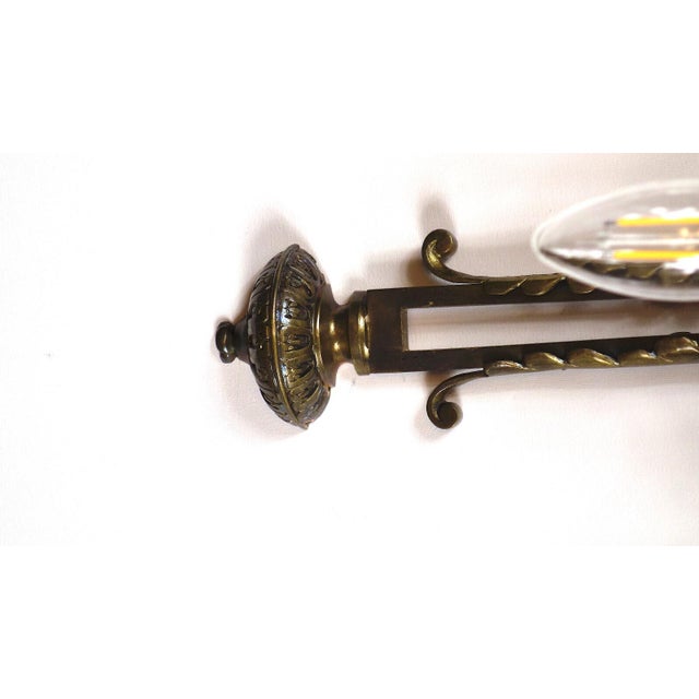 Antique Art Nouveau Empire Bronze Wall Lamps from Unbekannt, 1920s, Set of 2 For Sale - Image 6 of 11