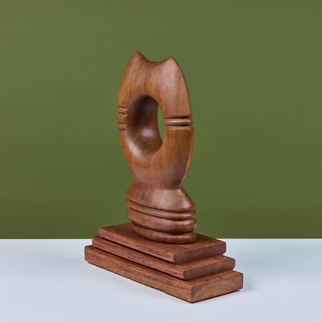 Wood Abstract Mounted Cat Sculpture For Sale - Image 7 of 14