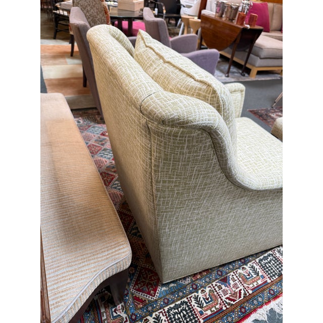 2010s Cr Laine Wingback Armchair + Ottoman For Sale - Image 5 of 12
