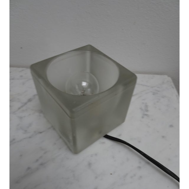Germany Frosted Glass Cube Table Lamp from Peill & Putzler, 1960s For Sale - Image 6 of 10
