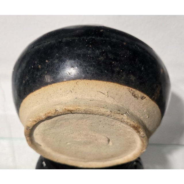 19th Century 19th Century Chinese Black Glazed Pottery Jar, Song Style Miniature Stoneware Oil Pot For Sale - Image 5 of 5