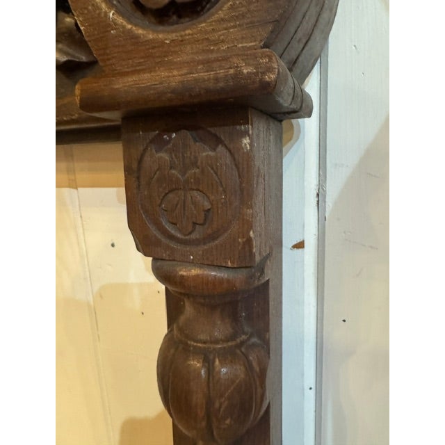 19th Century Oak Mantel With Ornate Carvings For Sale - Image 9 of 18