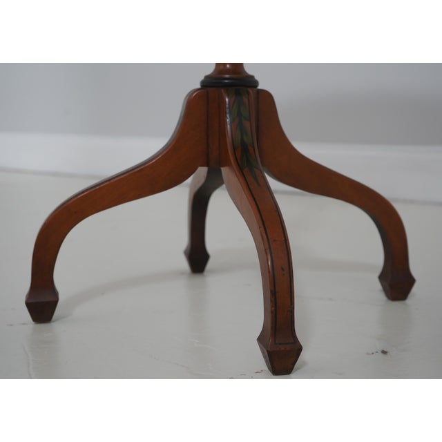 Brown Pair of Vintage Adams Style Oval Inlaid Pedestal Tables For Sale - Image 8 of 13