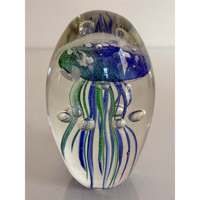 Contemporary Glass Jellyfish Controlled Bubble Paper Weight For Sale - Image 3 of 5