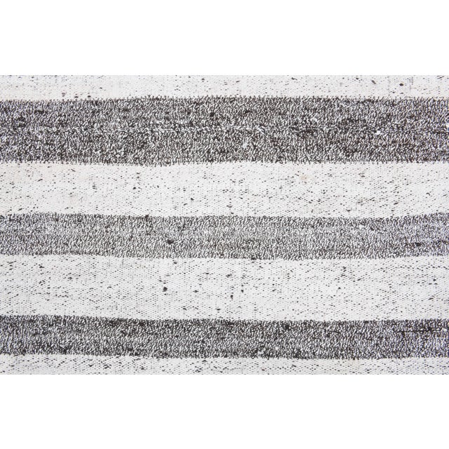 Vintage Turkish Oushak Handmade Wool Cotton White Kilim Area Rug For Sale - Image 9 of 11