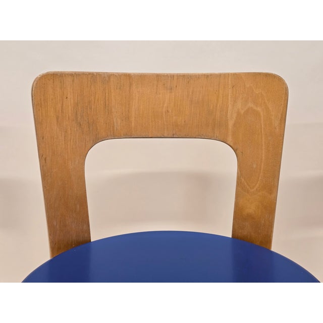 Blue Model Chairs 65 by Alvar Aalto for Artek, Finland, 1960s, Set of 4 For Sale - Image 8 of 18