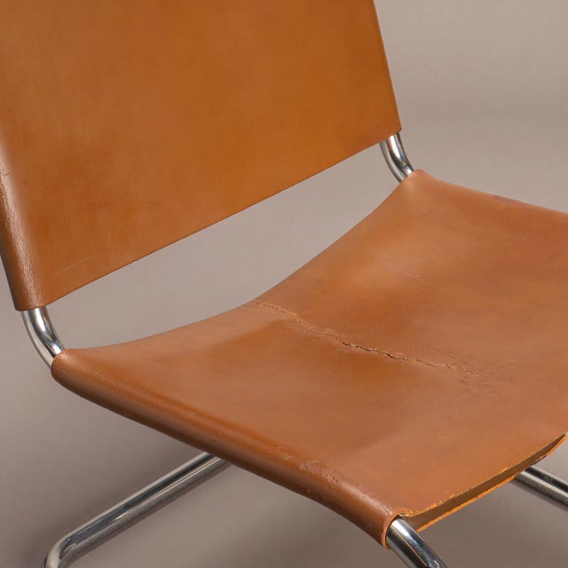 Rare Knoll Mr30/5 Lounge Chairs in Leather by Mies Van Der Rohe for Knoll, Pair, Attributed For Sale - Image 11 of 12