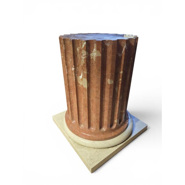 Large Two-Tone Marble Pedestal Column, Italy, 1950s For Sale - Image 3 of 9