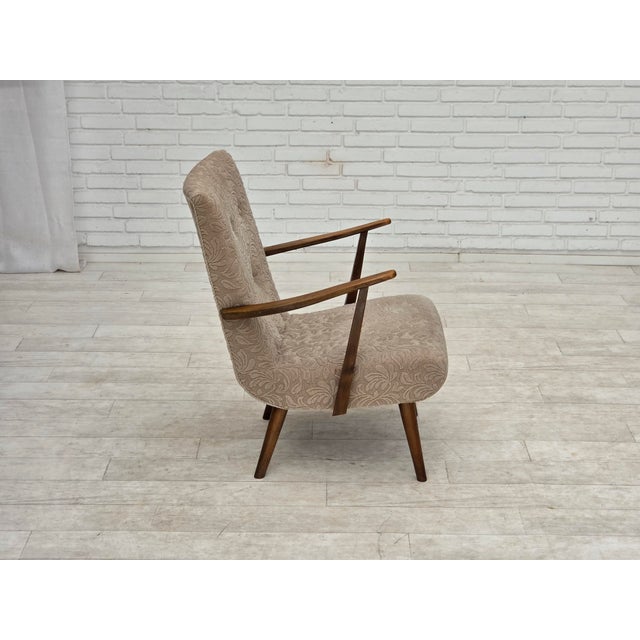Danish Armchair in Furniture Wool and Beech Wood, 1960s For Sale - Image 12 of 18