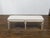 Wood Italian Midcentury Painted Bench with Silver Foliage Carved Legs and Upholstery For Sale - Image 7 of 11