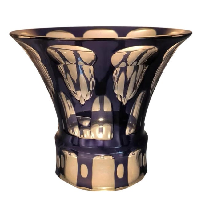Art Deco Cut Glass Vase attributed to Johann Oertel for Carl Meltzer & Co., 1925 For Sale - Image 14 of 14