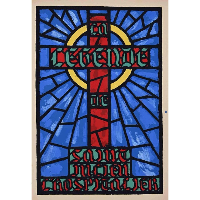 Le Légende de Saint Julian l'Hospitalier is an original watercolored Woodcut print, realized by Charles Dubin in the 20th...