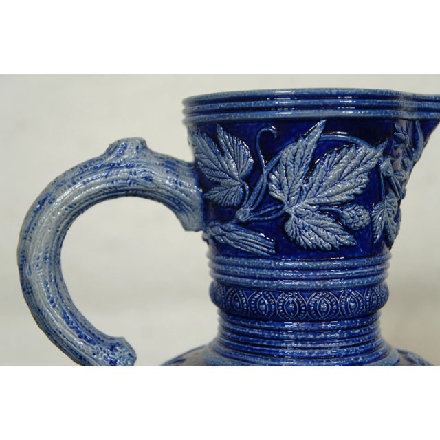 Ceramic Late 19th Century Antique German Westerwald Merkelbach & Wick Salt Glaze Harvest Pitcher Jug For Sale - Image 7 of 12