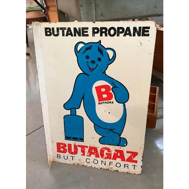 1950s French Glazed Advertising Butagaz Sign, 1950s For Sale - Image 5 of 7