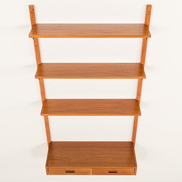 Mid-Century Scandinavian Teak Shelving Unit with a Console, 1970s For Sale - Image 6 of 13