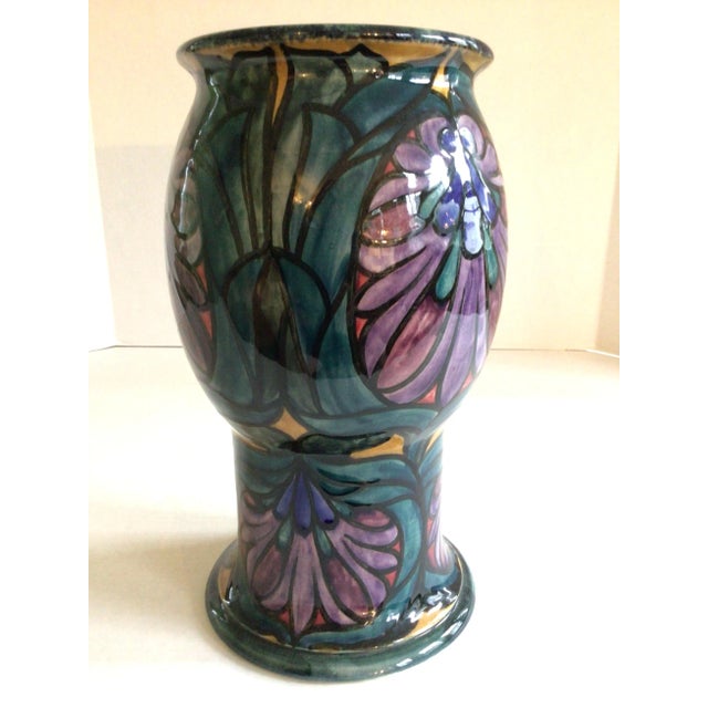 Dating between 1918 and 1926 this Morrisware Painted Ceramic Vase has a stamp and printed makers marks on the bottom with...