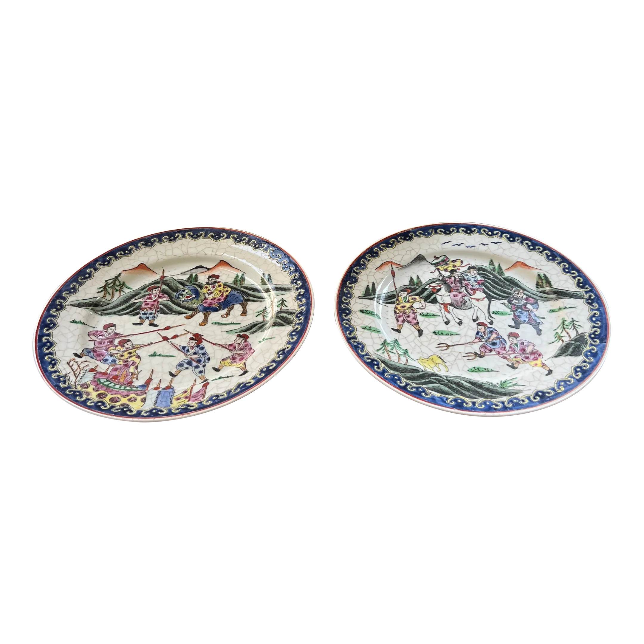 Vintage Nora Fenton Chinoiserie Plates— a Pair | Chairish