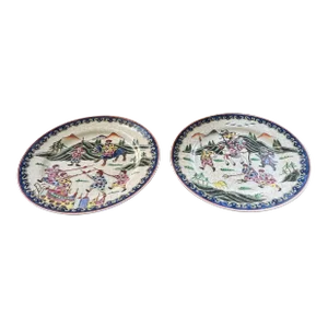 Vintage Nora Fenton Chinoiserie Plates— a Pair
