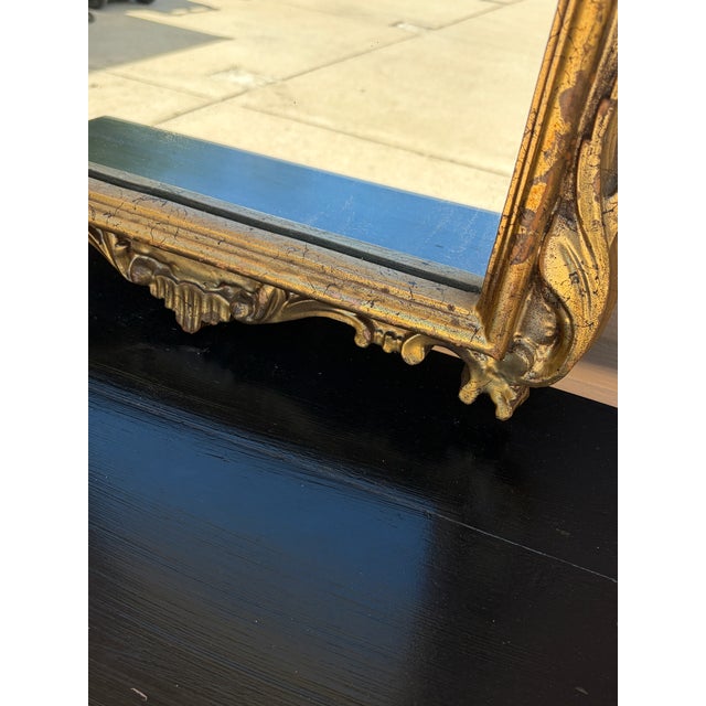 Wood Mid-Century Italian Neoclassical Giltwood Mirror For Sale - Image 7 of 14